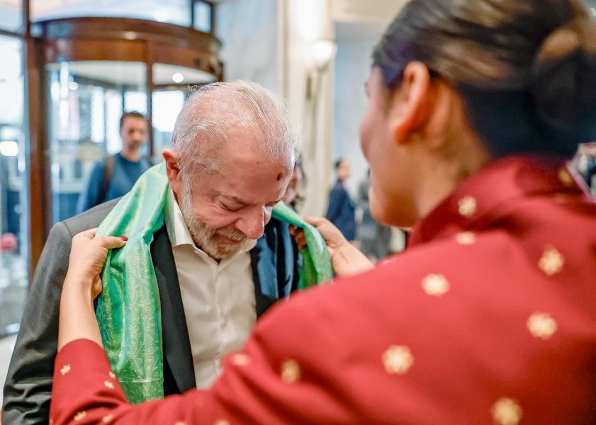 Lula (PT) chegou à Índia nesta quarta (18) | Divulgação/Ricardo Stuckert/PR