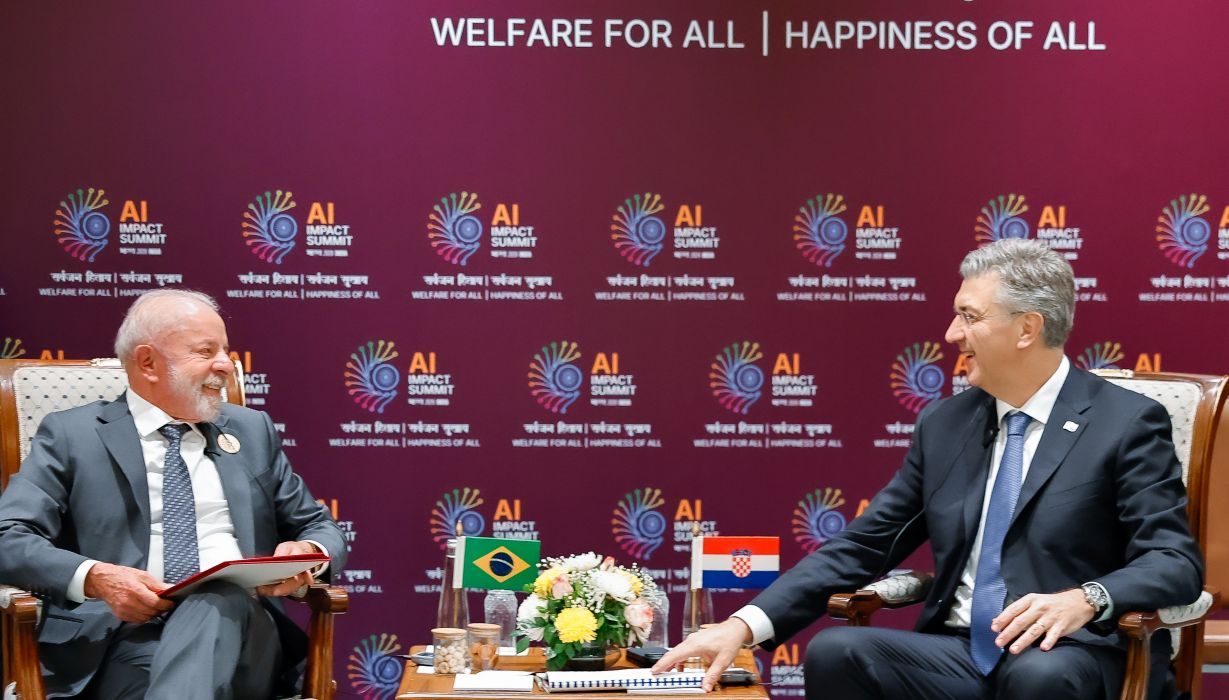 Lula (PT) em reunião na Índia com o premiê da Croácia, Andrej Plenković | Divulgação/Ricardo Stuckert/PR