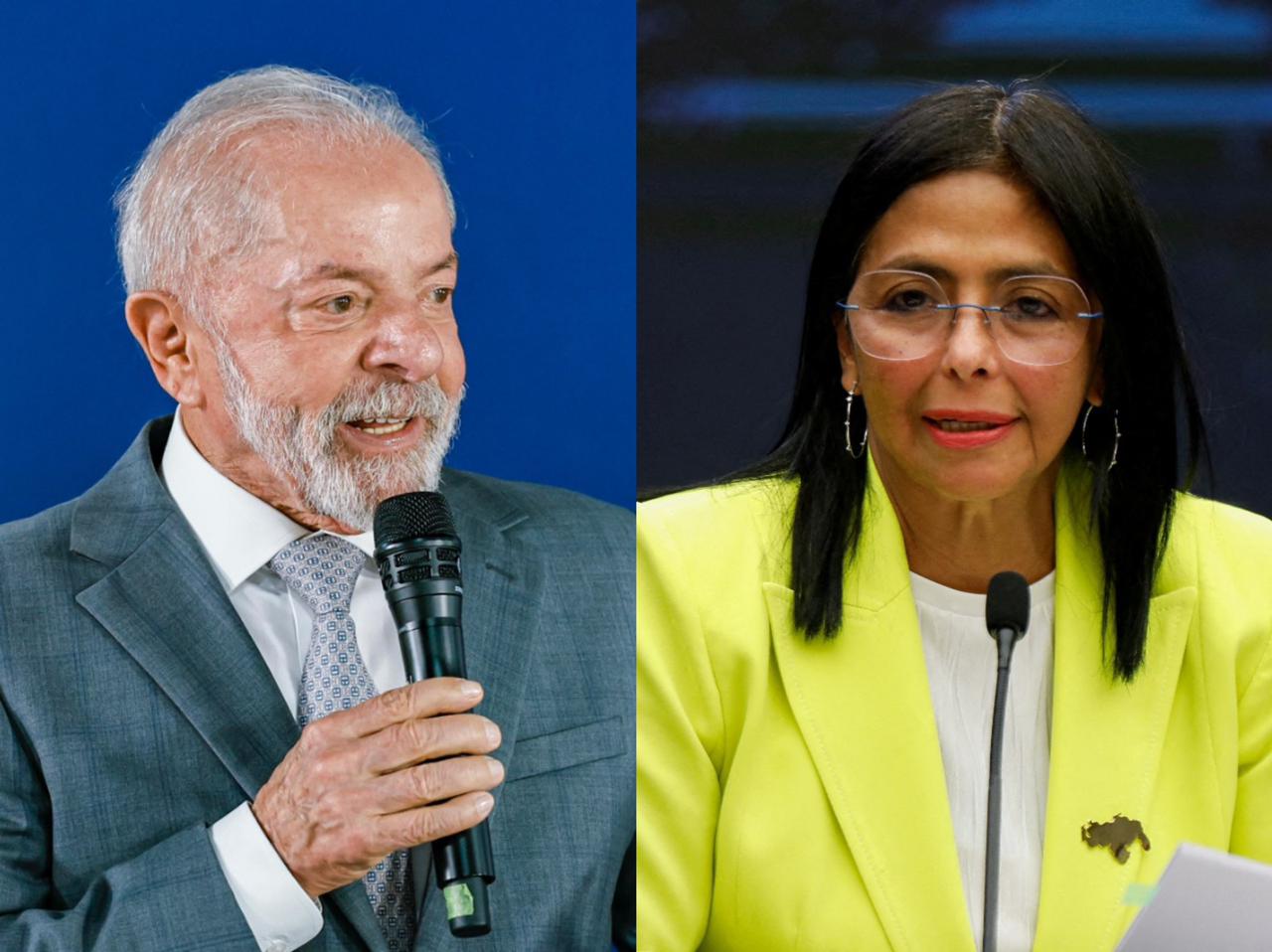 Lula (PT) telefonou para Delcy Rodríguez na manhã de sábado (3) | Divulgação/Ricardo Stuckert/PR e Reuters/Leonardo Fernandez Viloria