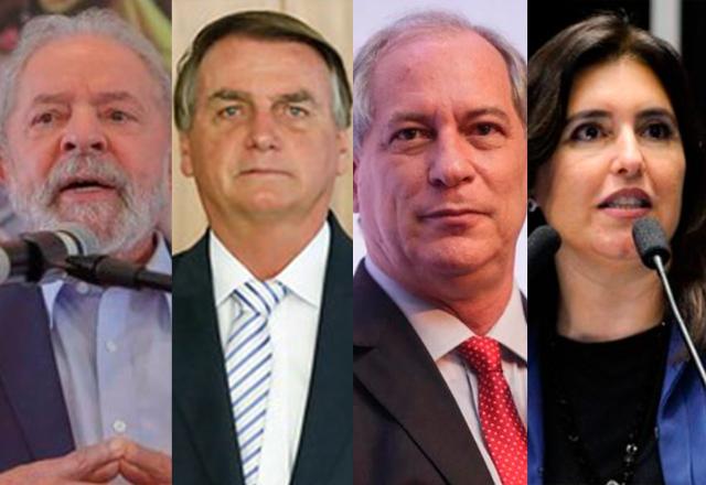 Lula, Tebet, Bolsonaro e Ciro