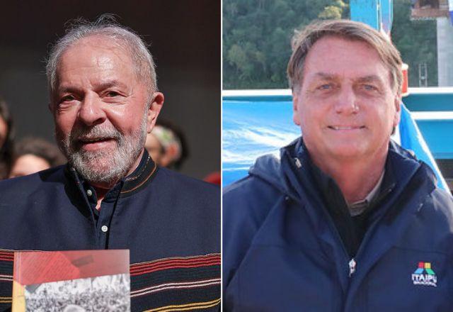Lula à esq. e Bolsonaro à dir., em montagem (Reprodução)