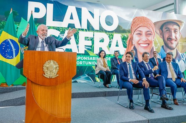 Presidente da República, Luiz Inácio Lula da Silva, durante o lançamento do Plano Safra 2024/2025, no Palácio do Planalto. Brasília - DF - Foto: Ricardo Stuckert / PR