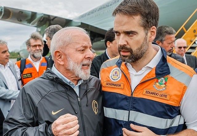 Lula e Eduardo Leite no RS | Ricardo Stuckert/PR