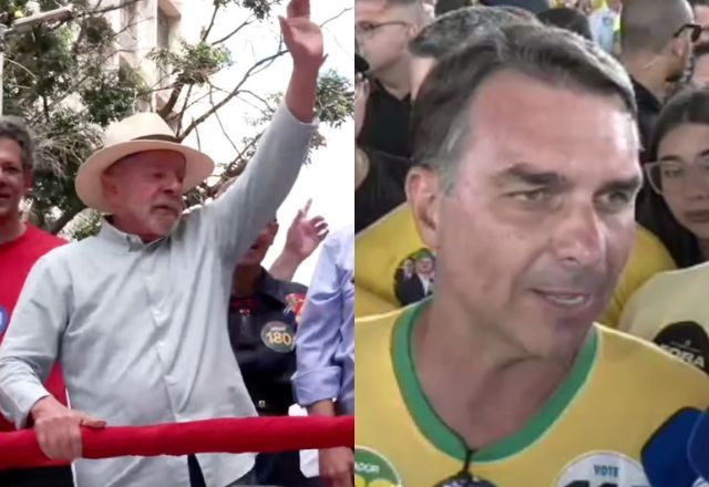 Em atos em SP, Lula e Flávio falam em vitória no 1º turno Em atos em SP, Lula e Flávio falam em vitória no 1º turno