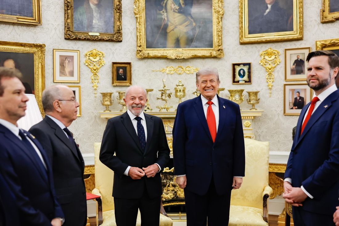Lula e Trump em encontro na Casa Branca, nos EUA | Divulgação/Ricardo Stuckert/PR