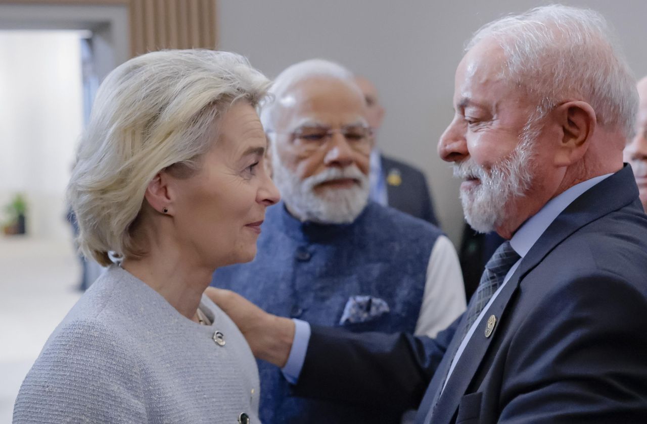 Lula e a presidente da União Europeia, Ursula von der Leyen, durante o G20 | Ricardo Stuckert / PR