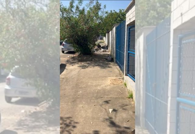 Pais cobram solução urgente e alertam para riscos que situação oferece às crianças que frequentam a escola diariamente | Reprodução