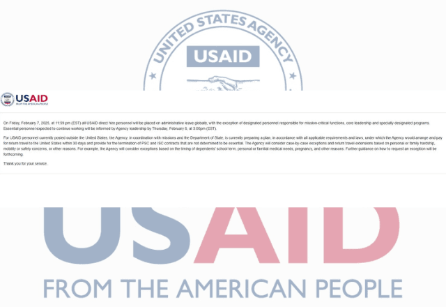 USAID volta ao ar para comunicado de despedida | Reprodução