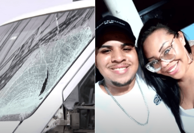 Casal atingido por caminhoneiro que tentou escapar de assalto | Reprodução