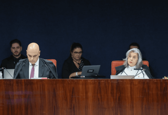 Moraes e Cármen Lúcia durante julgamento desta quinta-feira (11) | Reprodução/STF