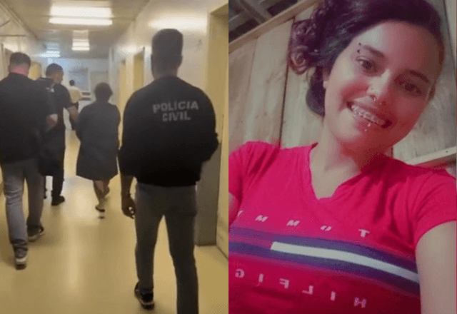 Criminosa sendo presa (esquerda) e vítima do crime (direita)| Reprodução/Polícia Civil/Redes sociais
