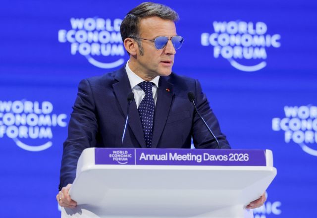 Presidente francês Emmanuel Macron em Davos 20/1/2026 | Foto: REUTERS/Denis Balibouse