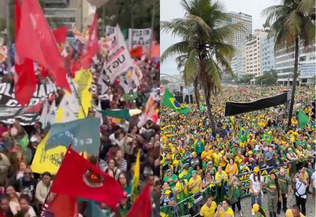 Manifestações de esquerda e direita no 7 de setembro | Foto: Reprodução