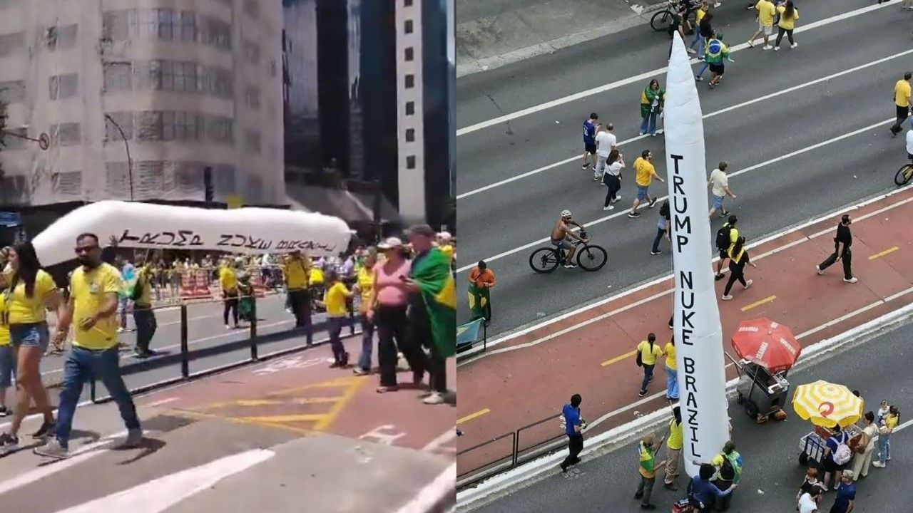 Ato de Flávio tem pedido para que Trump ataque o Brasil Ato de Flávio tem pedido para que Trump ataque o Brasil