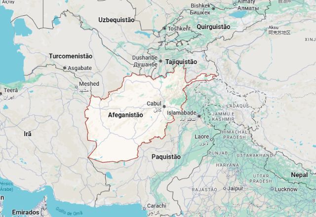 Mapa do Afeganistão | Foto: Reprodução/Google Maps
