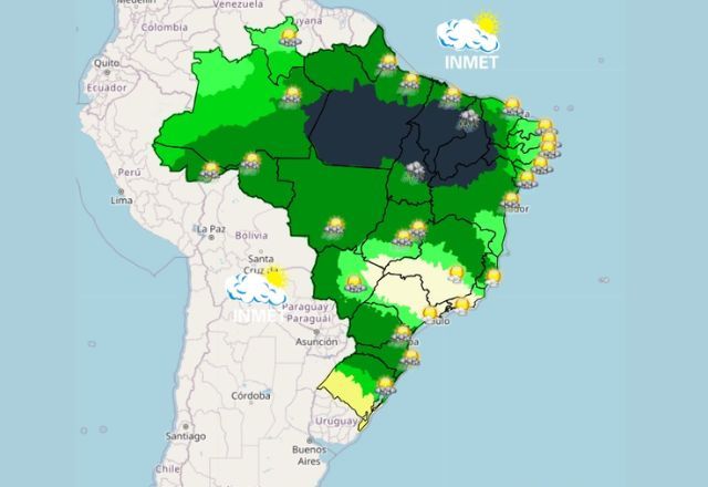 Mapa do Brasil | Inmet visão geral do clima nas capitais