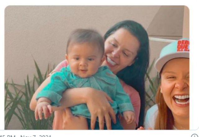 Maraisa com o filho Leo de Marília Mendonça
