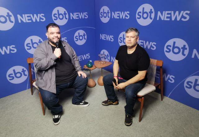 Marcelo Pimenta e Armindo Ferreira durante entrevista no estúdio do SBT News na Digitalks Expo 2023