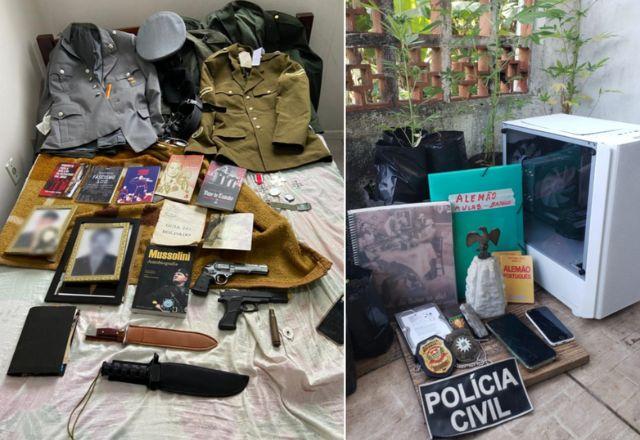 Material apreendido pela polícia