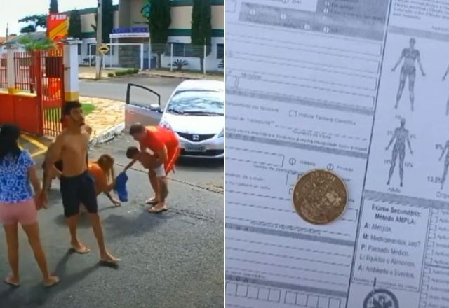 Menino é salvo por bombeiros após engasgar com moeda de R$ 0,25 |Reprodução