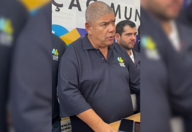 Milton Leite, presidente da Câmara Municipal de São Paulo, discursa em convenção partidária | Reprodução/Ascom Milton Leite