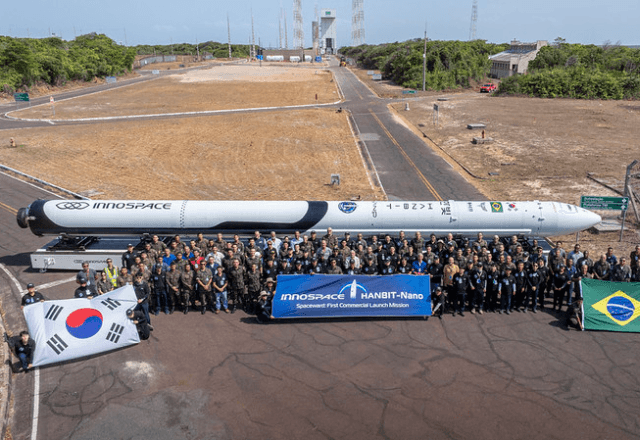 HANBIT-Nano tem 21,9 metros de comprimento, 1,4 metro de diâmetro, pesa quase 20 toneladas e pode transportar até 90 kg de carga útil | Reprodução/Innospace 