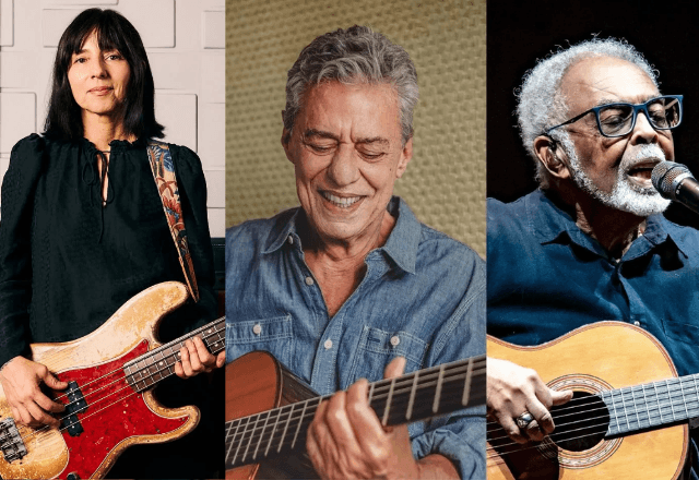 Paz Lenchanti, Chico Buarque e Gilberto Gil | Fotos: Redes Sociais e Getty Images 