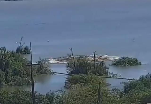 Momento em que mina 18 da Braskem rompe sob a Lagoa Mundaú