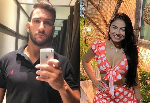 Montagem de fotos com homem branco tirando selfie em espelho e mulher branca, sorrindo, posando para foto
