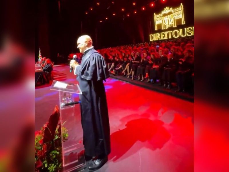 Moraes discursou na USP horas após mandar Bolsonaro para Papudinha | Reprodução/X/Twitter