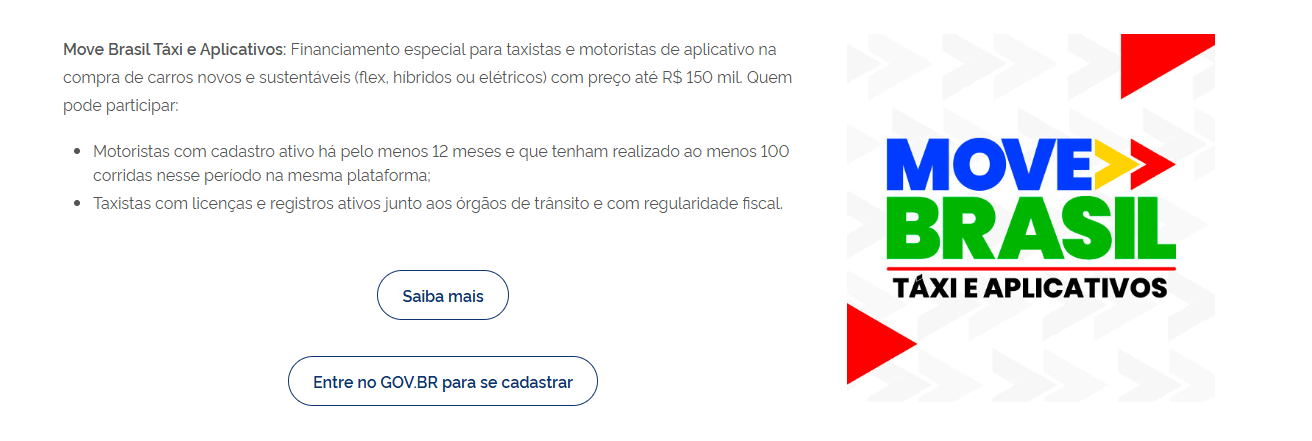 Passo a passo para quem deseja solicitar a adesão no Move Brasil | Reprodução