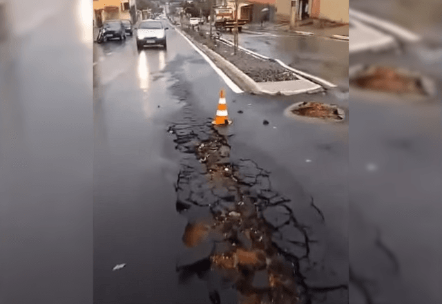 Buraco na rua | Reprodução/SBT Brasil