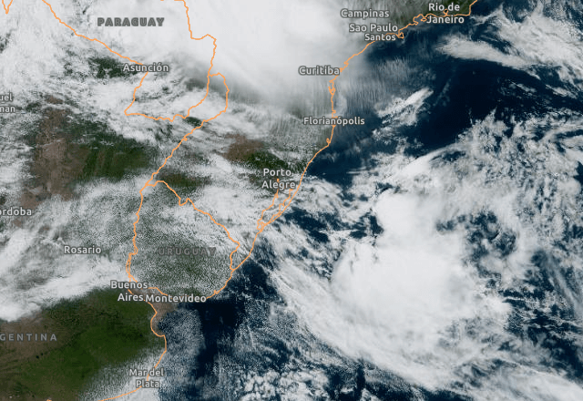 Ciclone extratropical atinge Sul do Brasil nesta sexta-feira (7) | NOAA/NESDIS