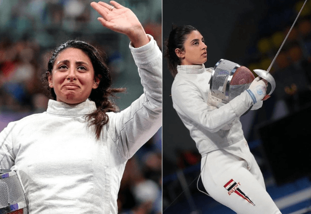 Nada Hafez foi derrotada pela coreana Jeon Hayoung com um placar de 15-7, terminando a competição em 16º lugar | Reprodução / Redes Sociais