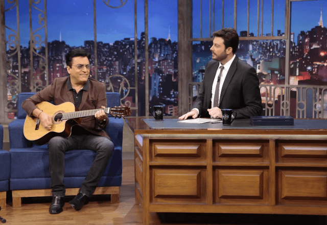 Nahim durante participação no The Noite | Lourival Ribeiro/SBT