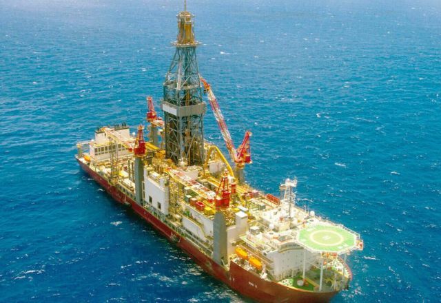 Navio-sonda que está perfurando o poço Pitu Oeste, na Bacia Potiguar, também na Margem Equatorial