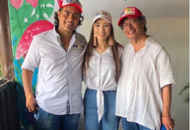 Nicolás Petro e o pai, o presidente da Colômbia, Gustavo Petro