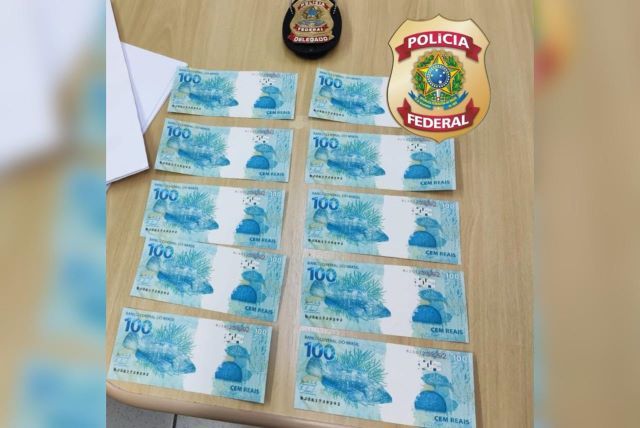 Notas falsas de R$ 100 em Porto Velho (Rondônia) (Polícia Federal/Divulgação)