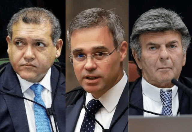Nunes Marques, André Mendonça e Luiz Fux, do Supremo Tribunal Federal | Reprodução