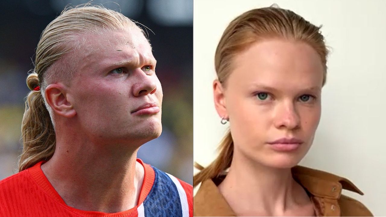 O atacante Erling Haaland e a modelo russa Anastasia Kostromitina. | Vincent Carchietta-Imagn Images via Reuters -- Reuters/Divulgação Via Agência 'Motion'