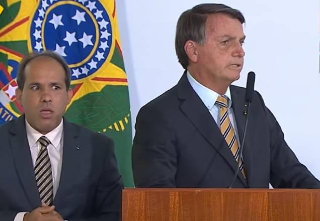 O presidente Jair Bolsonaro durante evento no Palácio do Planalto