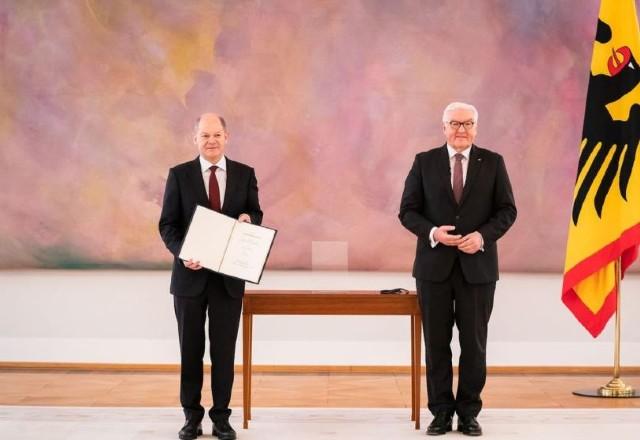Olaf Scholz e o presidente da Alemanha