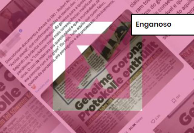 ENGANOSO: Órgão de saúde alemão não determinou que lockdown era prejudicial, nem que covid matava igual à gripe