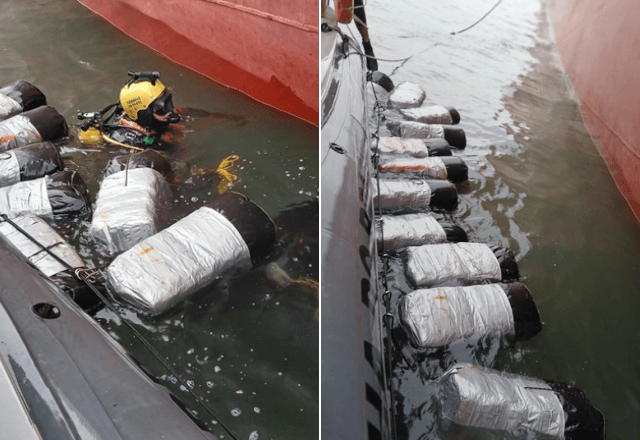 Mais de 300 kg de drogas no Porto de Santos  Reprodução | Imagens do GOV 