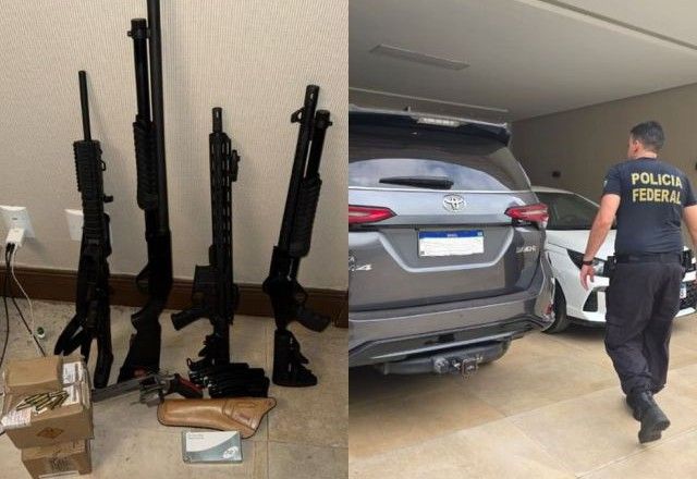 PF e CGU encontraram armas e carros de luxo em operação contra suspeitos de envolvimentos nas fraudes do INSS | Divulgação/Polícia Federal