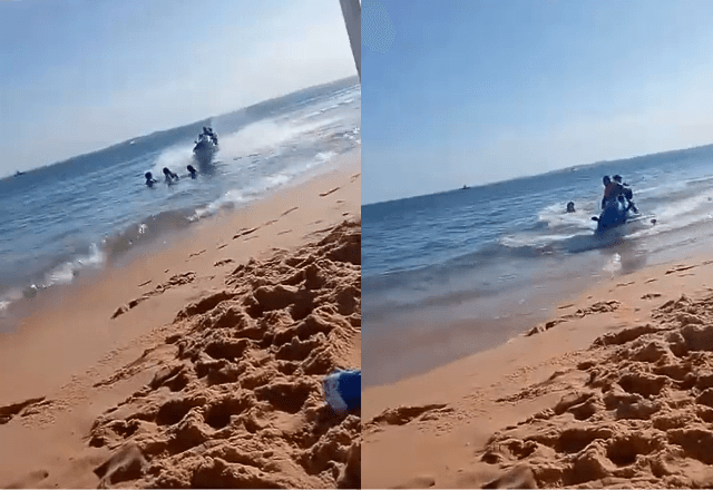 Moto aquática atinge banhistas na praia em Salvador | Divulgação/Aratu On