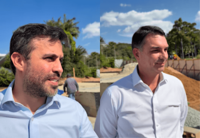 Pablo Marçal e Flávio Bolsonaro em vídeo para as redes sociais | Reprodução Instagram