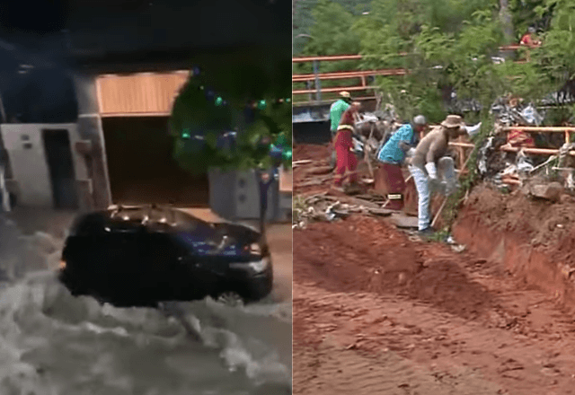 Estragos após fortes chuvas em Minas deixam 44 municípios em alerta - Reprodução