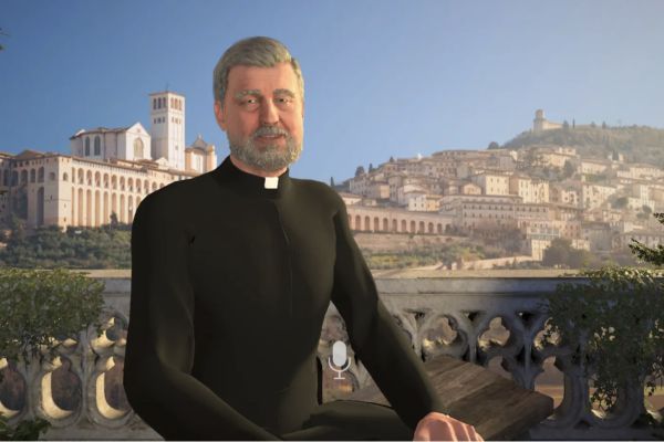 Padre Justin é um chatbot de IA criado para orientar fieis da Igreja Católica na rede social X (antigo Twitter) | Reprodução/Catholic Answers