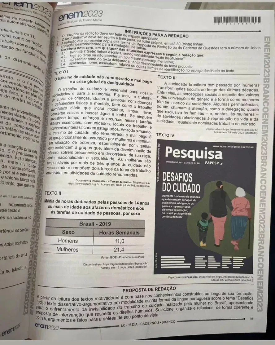 Página Enem redação